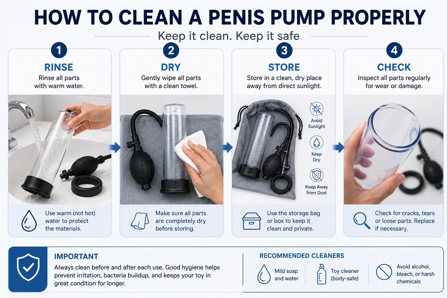 How to clean a penis pump properly